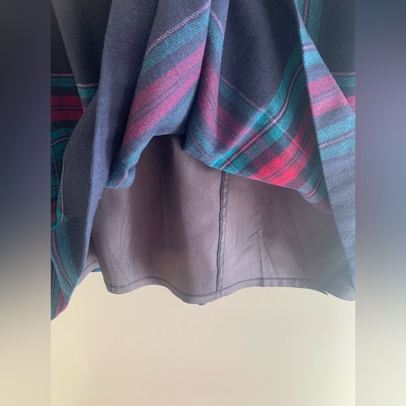 Personal Womens Vintage A Line Skirt 12 Blue Pleated Lined Pockets Preppy Maxi - Picture 5 of 12